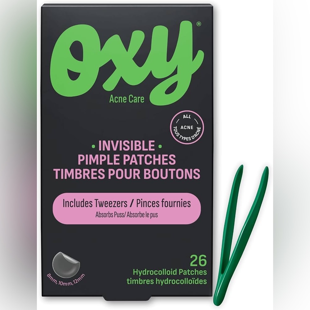 BNIB Oxy Invisible Pimple Patches with Tweezers - Green